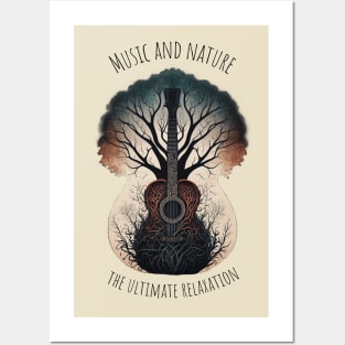 Acoustic Guitar Tree of Life |Gift for Guitar Player | Nature Guitarist | Motivational quotes Posters and Art